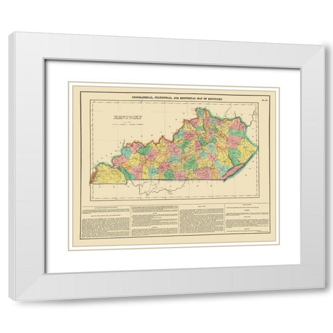 Kentucky - Carey 1822 White Modern Wood Framed Art Print with Double Matting by Carey