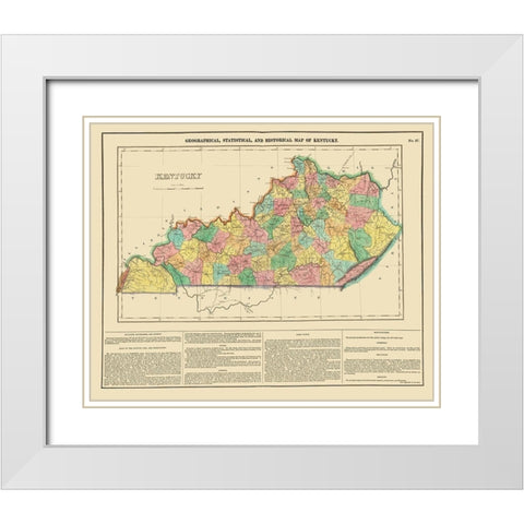 Kentucky - Carey 1822 White Modern Wood Framed Art Print with Double Matting by Carey