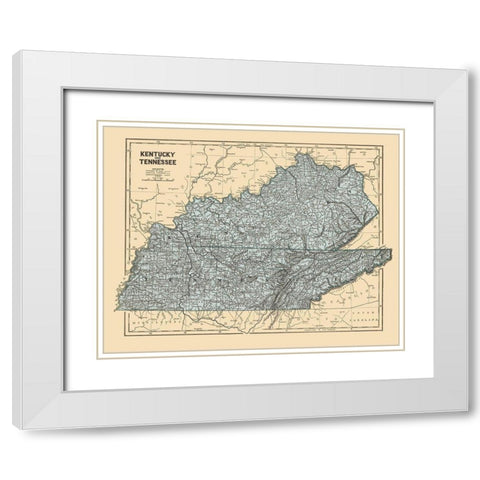 Kentucky, Tennessee - Morse 1845 White Modern Wood Framed Art Print with Double Matting by Morse