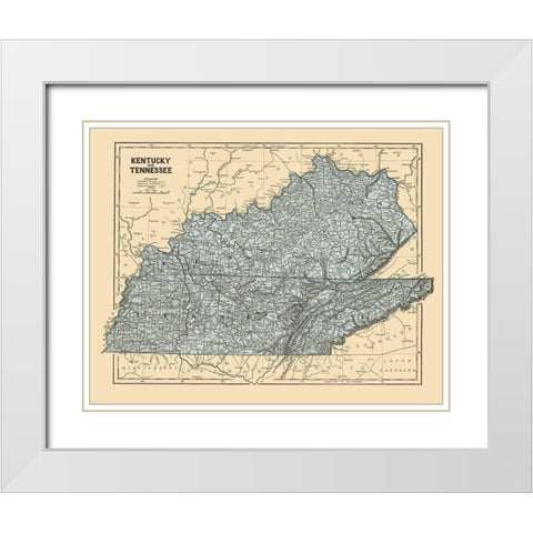Kentucky, Tennessee - Morse 1845 White Modern Wood Framed Art Print with Double Matting by Morse