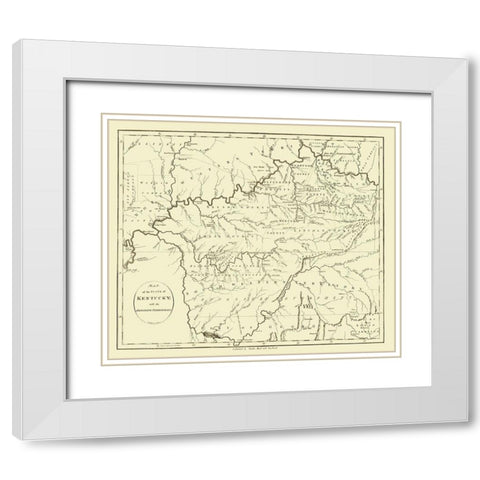 Kentucky - Smith 1795 White Modern Wood Framed Art Print with Double Matting by Smith