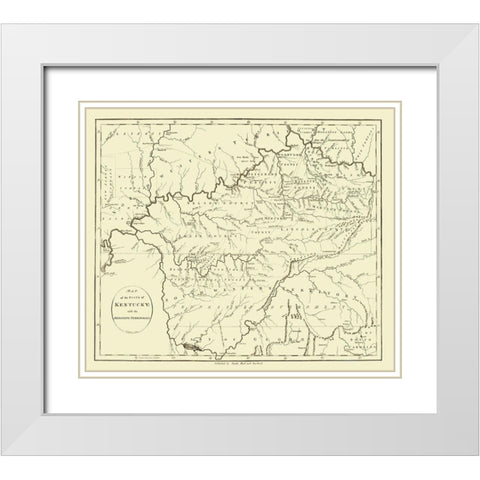 Kentucky - Smith 1795 White Modern Wood Framed Art Print with Double Matting by Smith