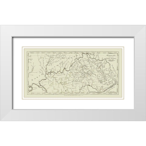 Kentucky - Carey 1795 White Modern Wood Framed Art Print with Double Matting by Carey