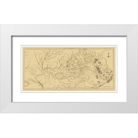 Kentucky - Debrett 1795 White Modern Wood Framed Art Print with Double Matting by Debrett