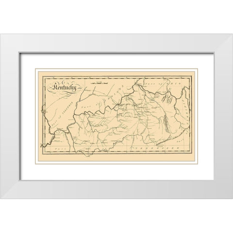 Kentucky - Palmer 1812 White Modern Wood Framed Art Print with Double Matting by Palmer