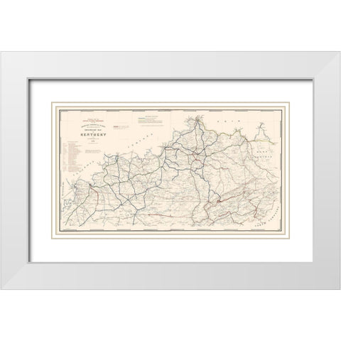 Kentucky Railroads- Hoeing 1891  White Modern Wood Framed Art Print with Double Matting by Hoeing