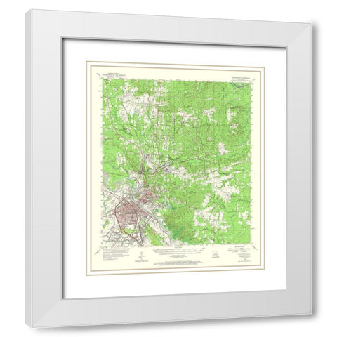 Alexandria Louisiana Quad - USGS 1957 White Modern Wood Framed Art Print with Double Matting by USGS