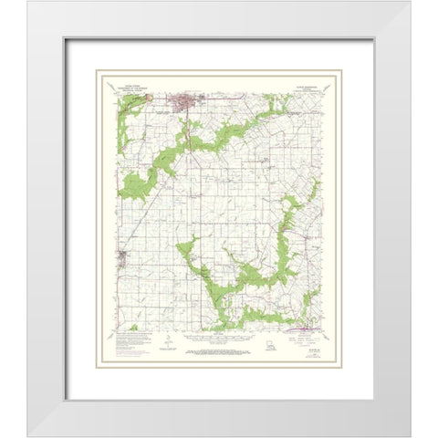 Eunice Louisiana Quad - USGS 1959 White Modern Wood Framed Art Print with Double Matting by USGS