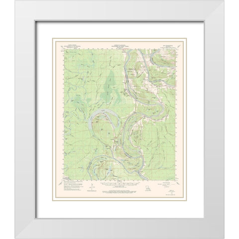 Eva Louisiana Quad - USGS 1960 White Modern Wood Framed Art Print with Double Matting by USGS