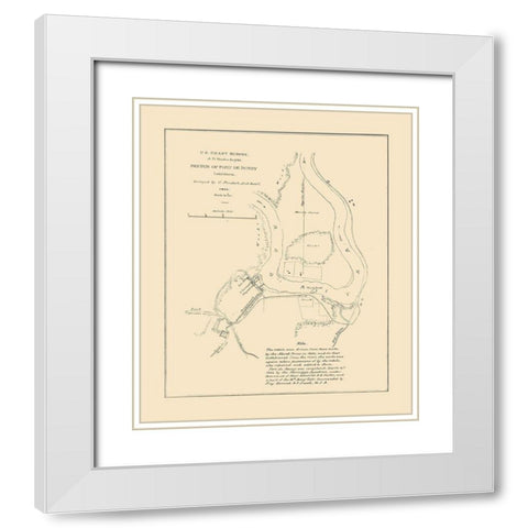 Fort De Russy Louisiana - Bache 1864  White Modern Wood Framed Art Print with Double Matting by Bache