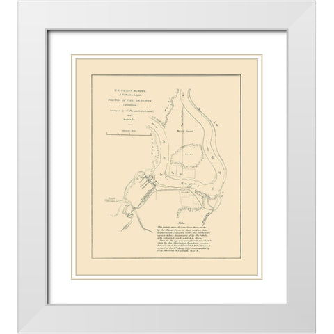 Fort De Russy Louisiana - Bache 1864  White Modern Wood Framed Art Print with Double Matting by Bache