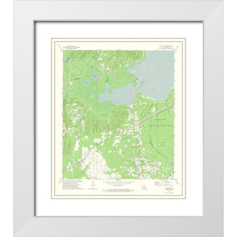 Holloway Louisiana Quad - USGS 1972 White Modern Wood Framed Art Print with Double Matting by USGS