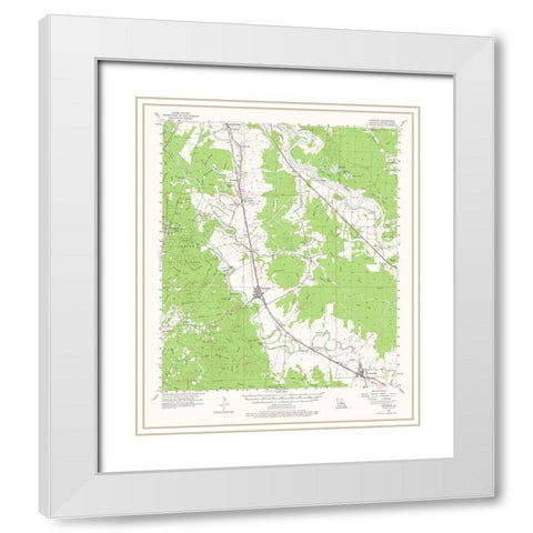 Lecompte Louisiana Quad - USGS 1957 White Modern Wood Framed Art Print with Double Matting by USGS
