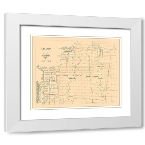Livingston Louisiana - Lynch 1870  White Modern Wood Framed Art Print with Double Matting by Lynch