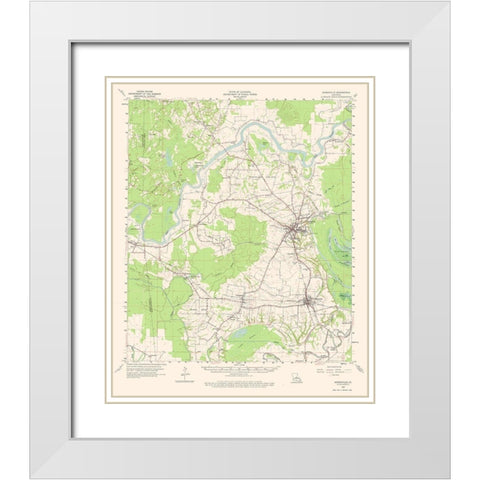Marksville Louisiana Quad - USGS 1962 White Modern Wood Framed Art Print with Double Matting by USGS