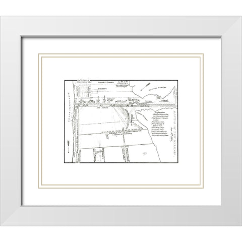 Battle of New Orleans  Louisiana Jan 8th 1814 White Modern Wood Framed Art Print with Double Matting by Unknown