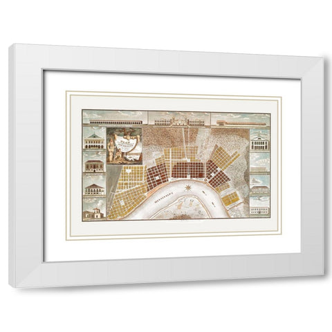 New Orleans Louisiana - Vecchio 1817 White Modern Wood Framed Art Print with Double Matting by Vecchio