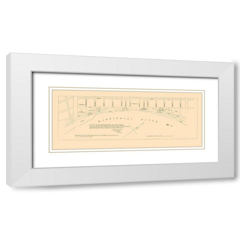 New Orleans Louisiana Front Part - Pille 1827 White Modern Wood Framed Art Print with Double Matting by Pille
