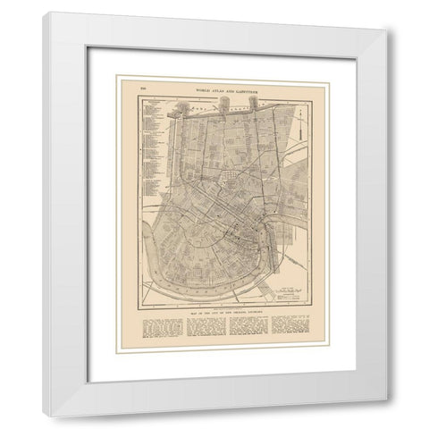 New Orleans  Louisiana - Reynold 1921 White Modern Wood Framed Art Print with Double Matting by Reynold