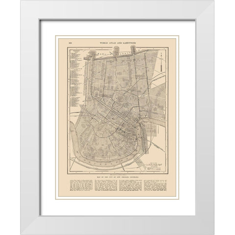 New Orleans  Louisiana - Reynold 1921 White Modern Wood Framed Art Print with Double Matting by Reynold