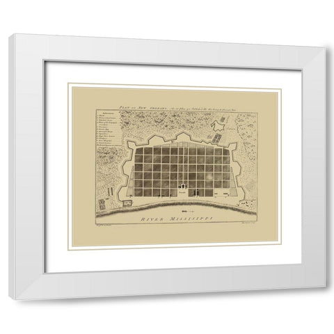 New Orleans Louisiana - Pittman 1770  White Modern Wood Framed Art Print with Double Matting by Pittman