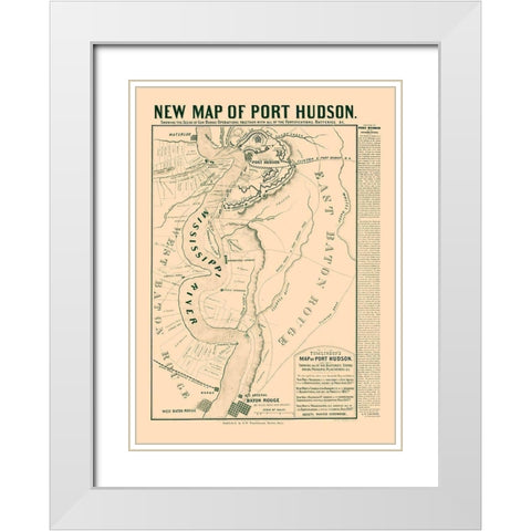 Port Hudson Louisiana - Tomlinson 1863  White Modern Wood Framed Art Print with Double Matting by Tomlinson