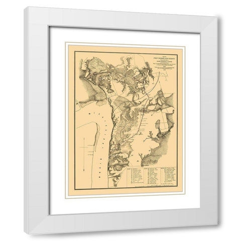 Port Hudson Louisiana - Houston 1875  White Modern Wood Framed Art Print with Double Matting by Houston