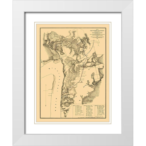 Port Hudson Louisiana - Houston 1875  White Modern Wood Framed Art Print with Double Matting by Houston