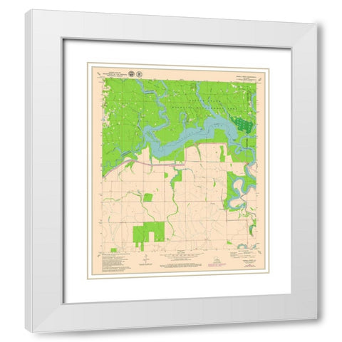 Powell Point Louisiana Quad - USGS 1972 White Modern Wood Framed Art Print with Double Matting by USGS