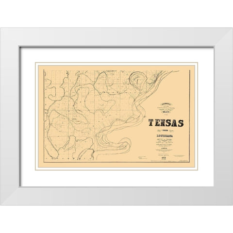 Tensas Parish Louisiana - Johnson 1873  White Modern Wood Framed Art Print with Double Matting by Johnson