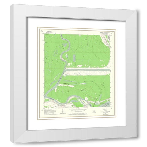 Turnball Island Louisiana Quad - USGS 1965 White Modern Wood Framed Art Print with Double Matting by USGS