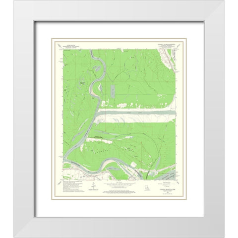 Turnball Island Louisiana Quad - USGS 1965 White Modern Wood Framed Art Print with Double Matting by USGS