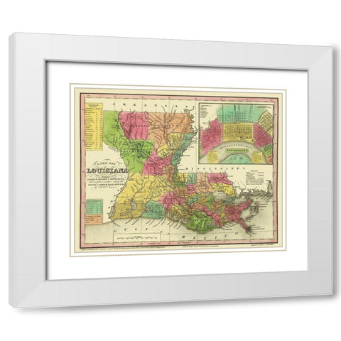 Louisiana - Tanner 1833 White Modern Wood Framed Art Print with Double Matting by Tanner