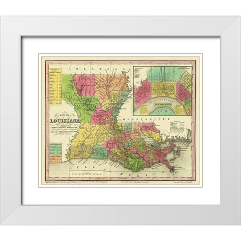 Louisiana - Tanner 1833 White Modern Wood Framed Art Print with Double Matting by Tanner