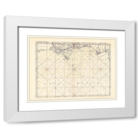 Louisiana and West Florida Coast - Jefferys 1768 White Modern Wood Framed Art Print with Double Matting by Jefferys