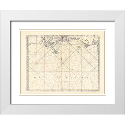 Louisiana and West Florida Coast - Jefferys 1768 White Modern Wood Framed Art Print with Double Matting by Jefferys