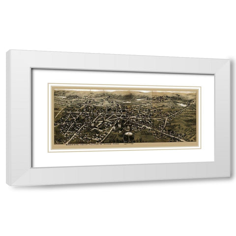 Barre Massachusetts -1890 White Modern Wood Framed Art Print with Double Matting by Unknown