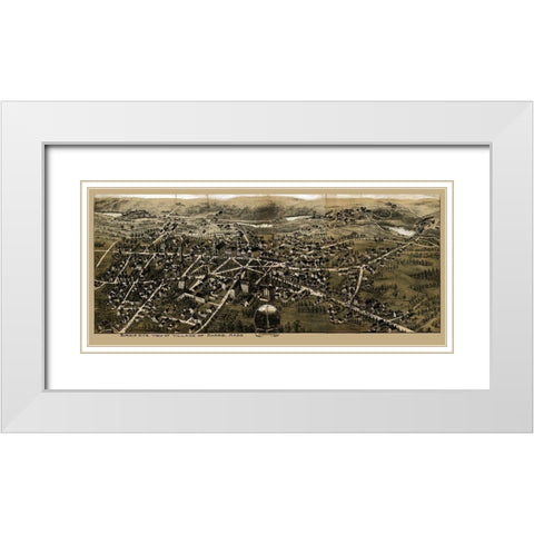 Barre Massachusetts -1890 White Modern Wood Framed Art Print with Double Matting by Unknown
