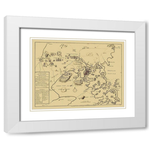 Boston Massachusetts - Hall 1775 White Modern Wood Framed Art Print with Double Matting by Hall