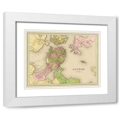 Boston Massachusetts - Castle 1841 White Modern Wood Framed Art Print with Double Matting by Castle