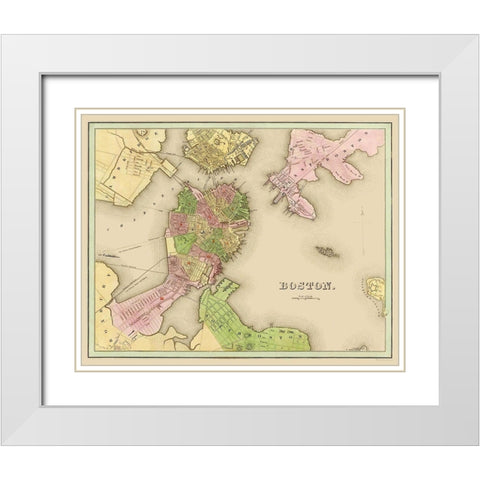 Boston Massachusetts - Castle 1841 White Modern Wood Framed Art Print with Double Matting by Castle