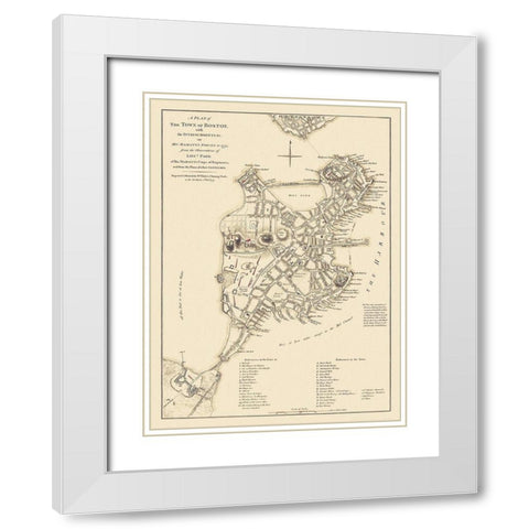 Boston Massachusetts - His Majestys Corps 1775 White Modern Wood Framed Art Print with Double Matting by His Majestys Corps