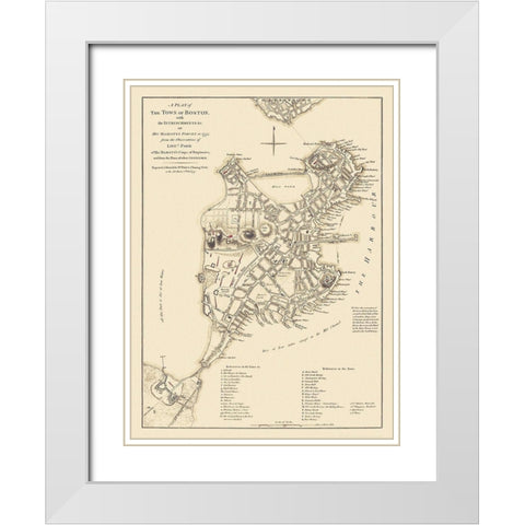 Boston Massachusetts - His Majestys Corps 1775 White Modern Wood Framed Art Print with Double Matting by His Majestys Corps