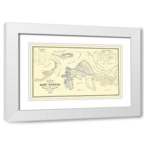 East Boston Massachusetts - Moore 1837 White Modern Wood Framed Art Print with Double Matting by Moore