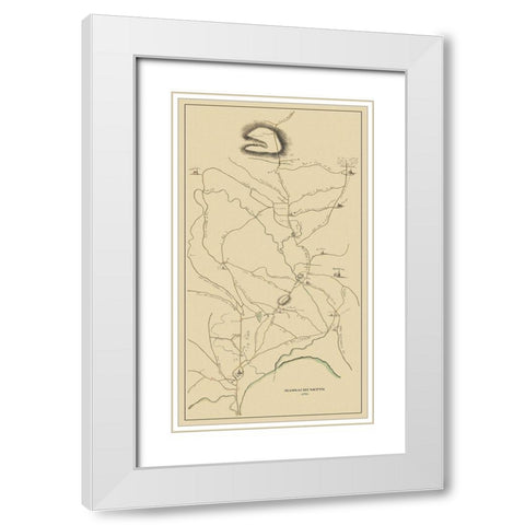 Road to Concord Massachusett - Browns 1775 White Modern Wood Framed Art Print with Double Matting by Browne