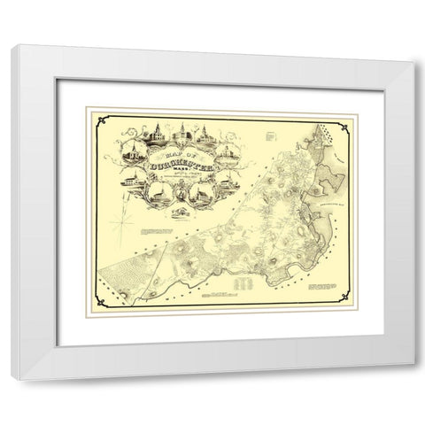 Dorchester Massachusetts - Whiting 1850 White Modern Wood Framed Art Print with Double Matting by Whiting