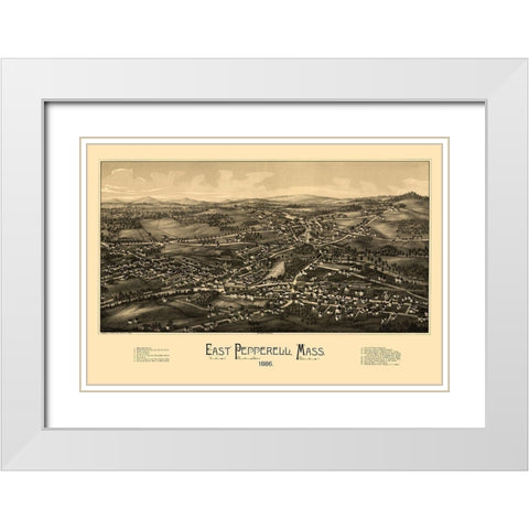 East Pepperell Massachusetts - Burleigh 1886  White Modern Wood Framed Art Print with Double Matting by Burleigh