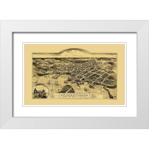 Edgartown Marthas Vinyard Massachusetts White Modern Wood Framed Art Print with Double Matting by Walker