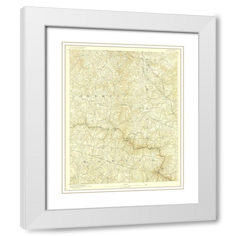 Ellicott Maryland Quad - USGS 1890 White Modern Wood Framed Art Print with Double Matting by USGS