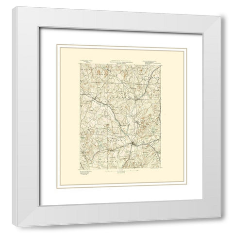 Groton Massachusetts Sheet - USGS 1890 White Modern Wood Framed Art Print with Double Matting by USGS